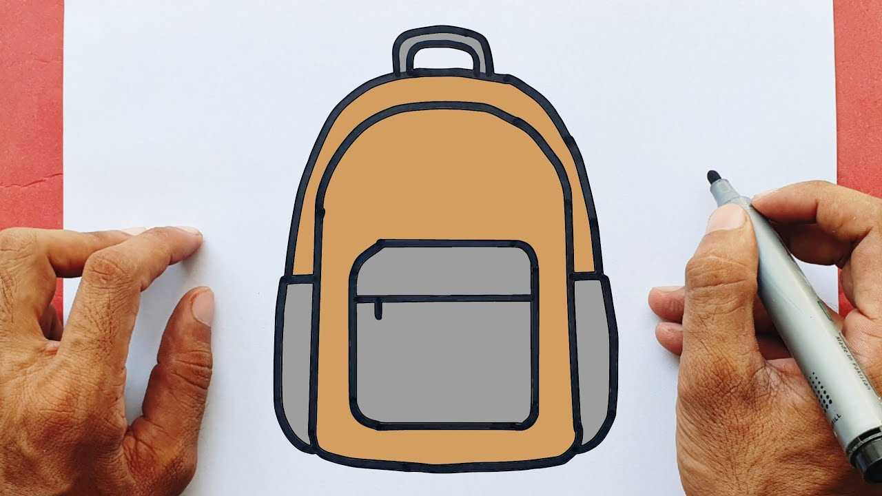 Block the pack's primary silhouette using basic geometric shapes