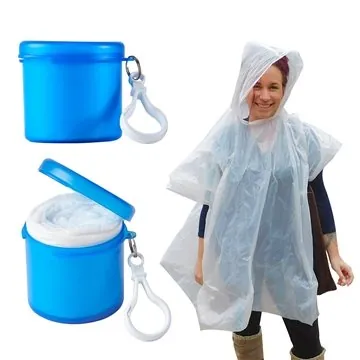 Reusable Contain-It Rain Poncho with Carabiner
