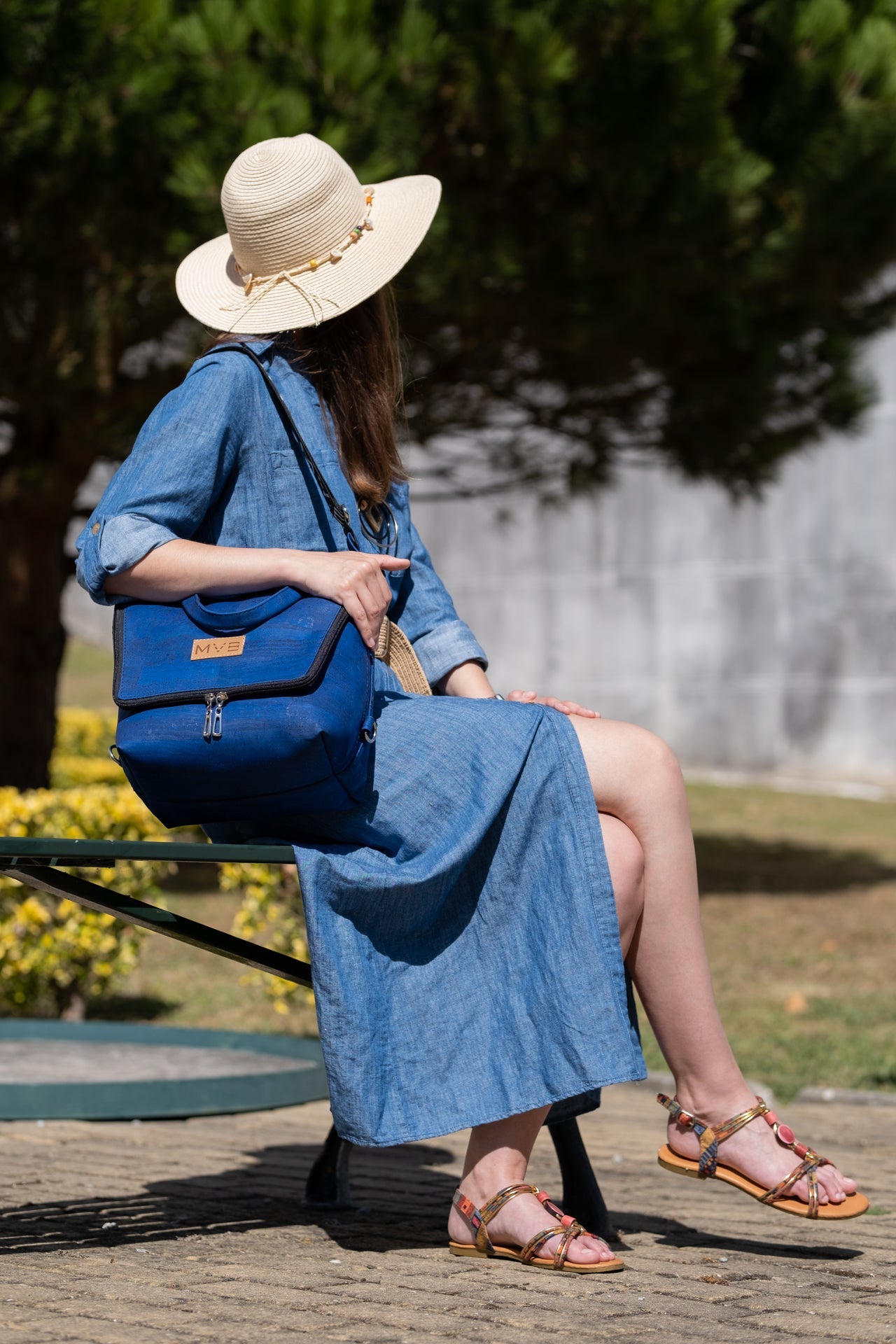 Versatile Trio Vegan Backpack in Blue